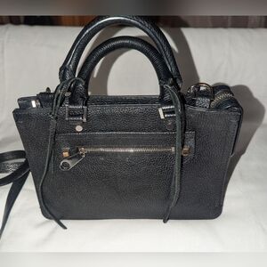 Rebecca Minkoff Micro Regan Black Leather Handbag.